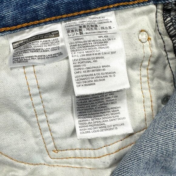 Levis 505 Regular Fit Blue Denim Mens Jeans Size 36x30 - Picture 5 of 13